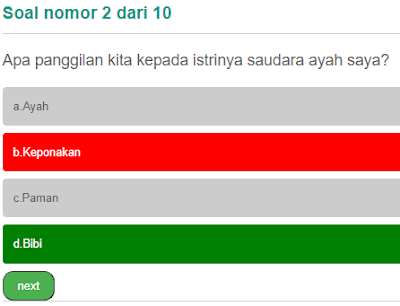 Contoh soal anggota keluarga Interaktif pilihan ganda di bahasa Indonesia dan Jawabannya