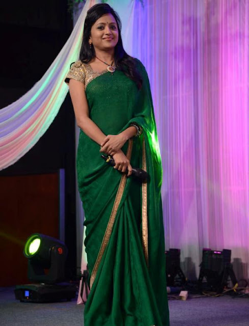 Anchor Suma in Plain Green Georgette Saree