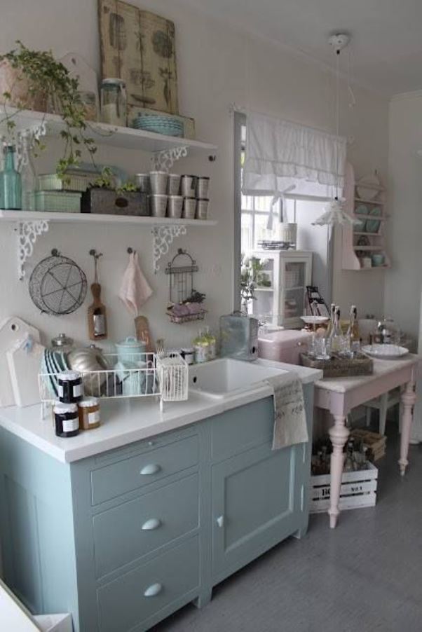This Cheap  Vintage  Shabby Chic Style Kitchen  Design and 