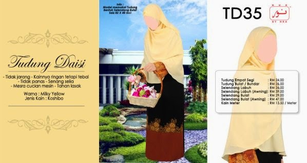 tudung daisi labuh muslimah