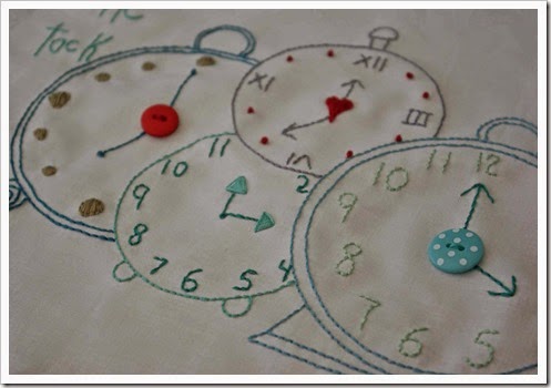 clock embroidery