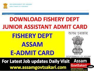 Fishery Development Officer Darrang Admit Card 2019