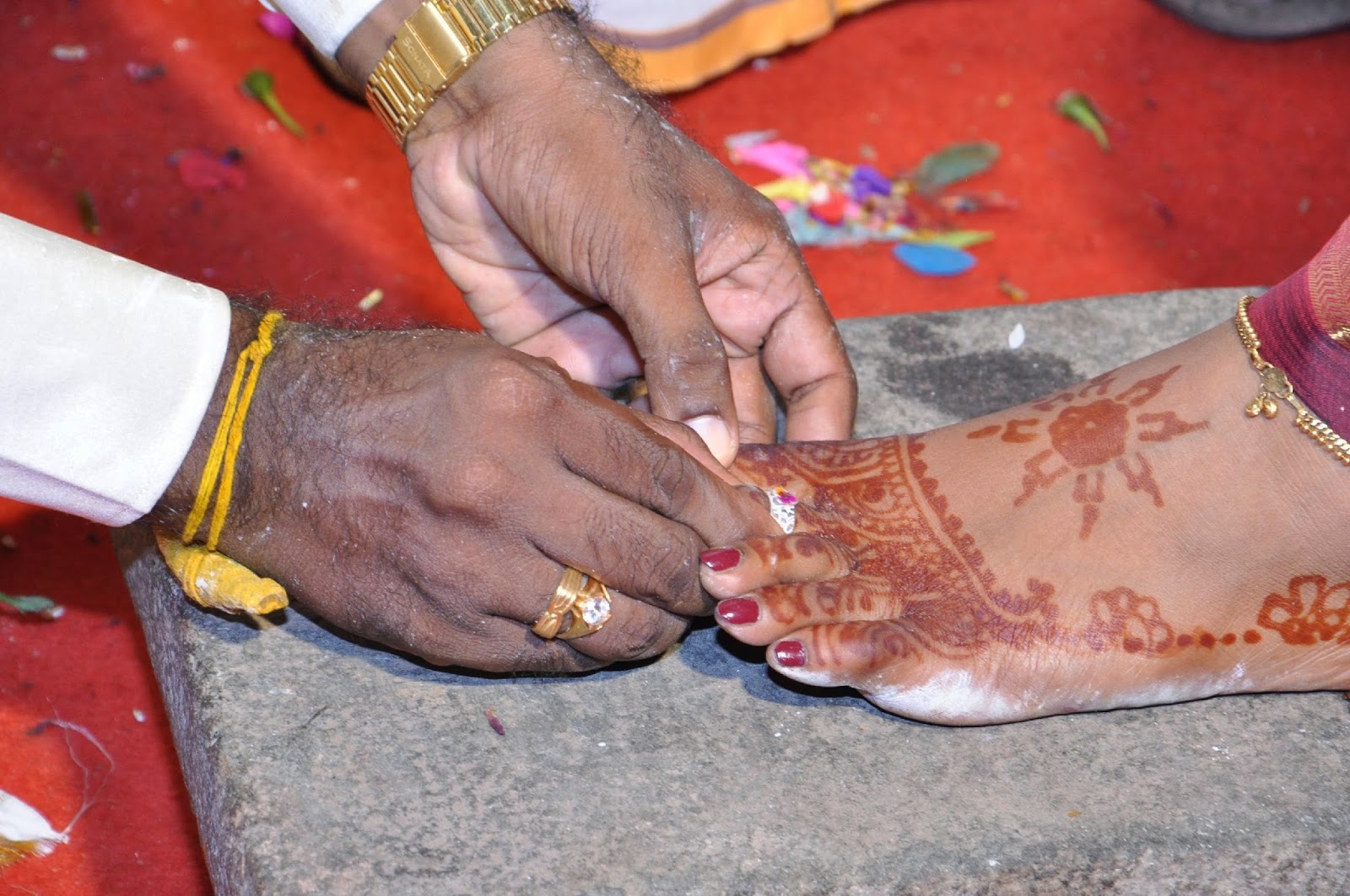 Toe ring on Indian foot