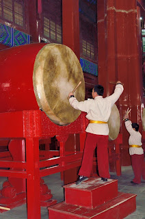 Drum player at the Drum Tower in Beijing