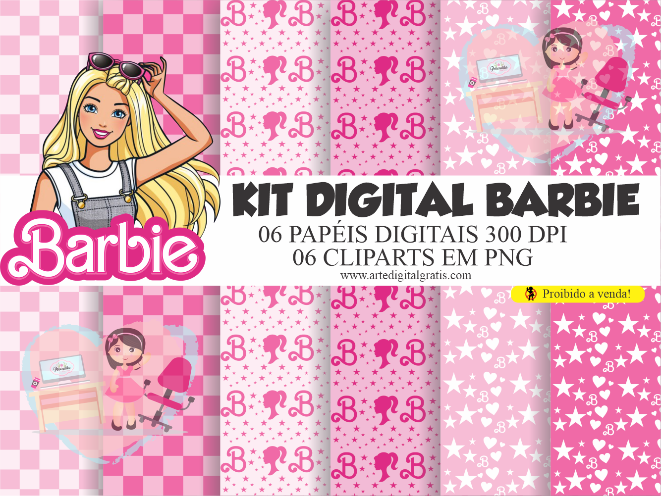 Kit Festa Digital Barbie Sereia