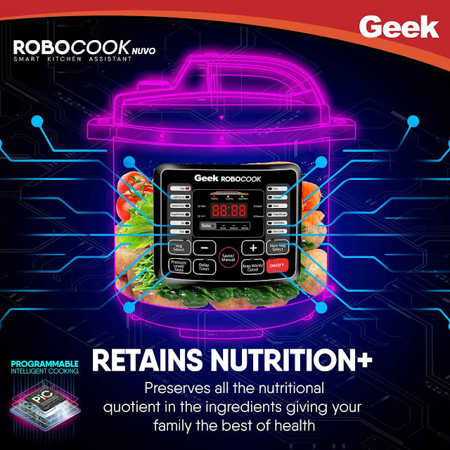 Geek Robocook automatic 6l electric pressure cooker helps to retain nutrition