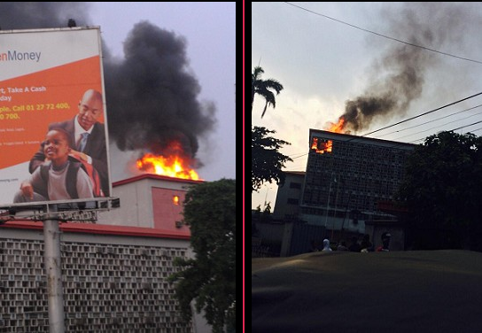 POLICE DIVISION HEADQUARTERS ON FIRE 