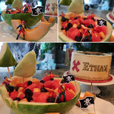 Make a Pirate Ship from a watermelon with Fruit Salad EASY Version for Pirate Birthday Party Food