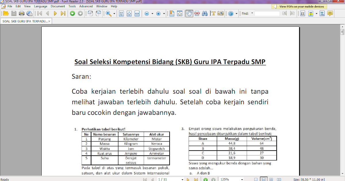 Download Contoh soal tes P3K/PPPK guru IPA terpadu SMP dan kunci