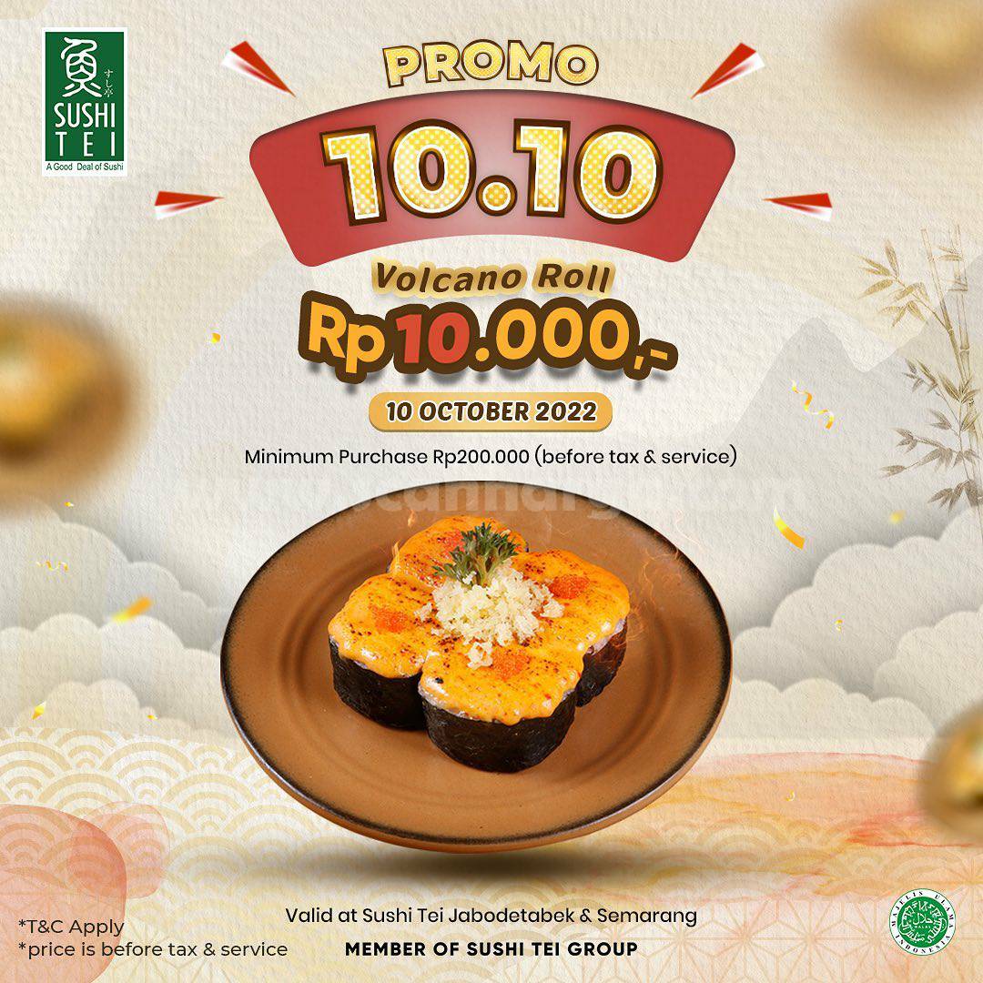 Promo SUSHI TEI 10.10 – Volcano Roll cuma Rp. 10.000