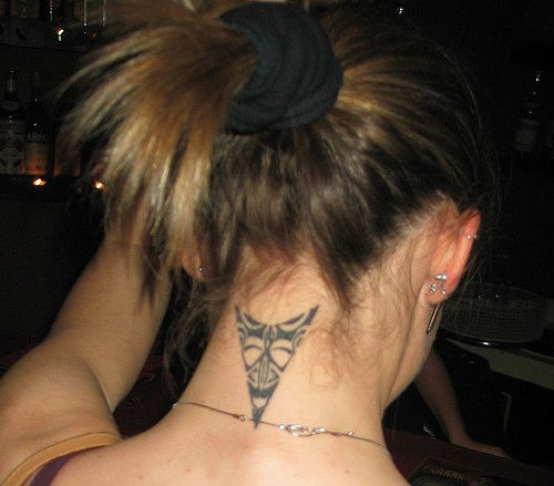 Cute and weird neck tattoos