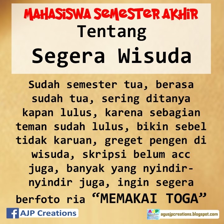  Kata Kata  Tentang Mahasiswa  Semester Akhir AJP Creations