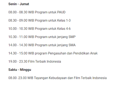 Jadwal Rumah Belajar TVRI