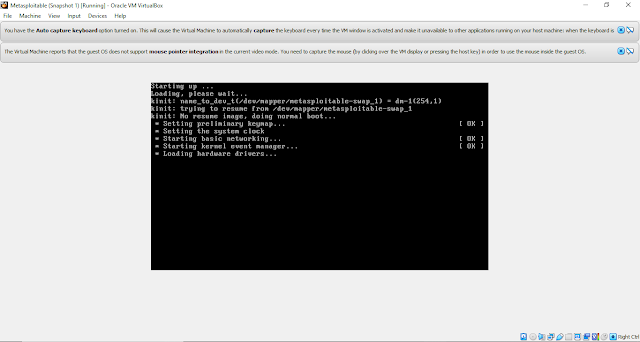 starting metasploitable virtual machine