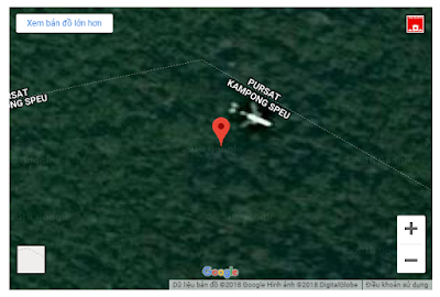 vị trí chiếc máy bay trên bản đồ của google