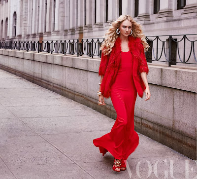 Candice Swanepoel Lady in Red for Vogue Mexico photoshot September 2013 by Mariano Vivanco