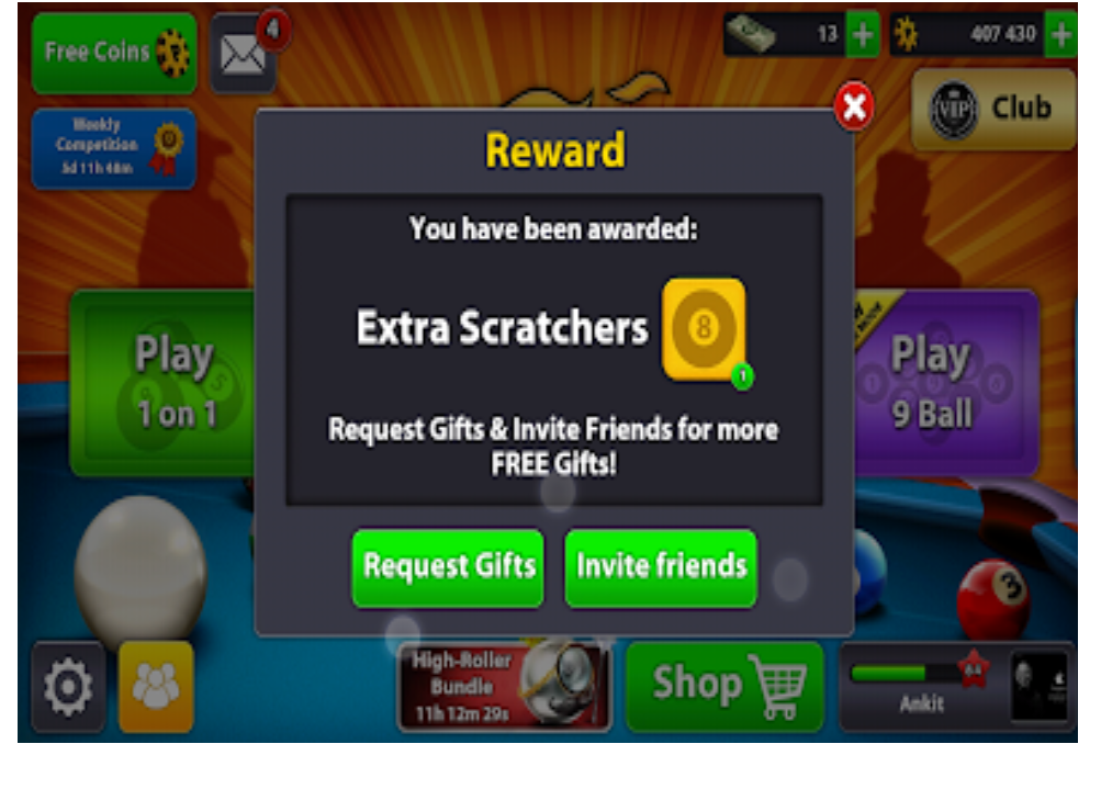 8 Ball Pool 20 may daily free gifts. Coins scratches spins ... - 
