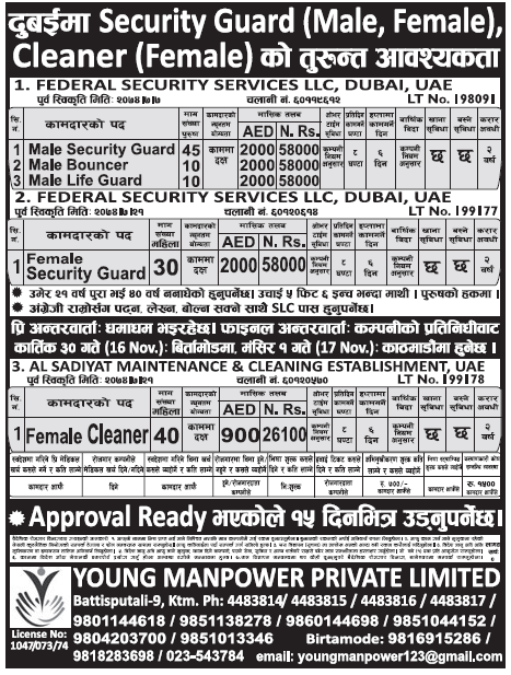 Jobs in Dubai for Nepali, Salary Rs 58,000