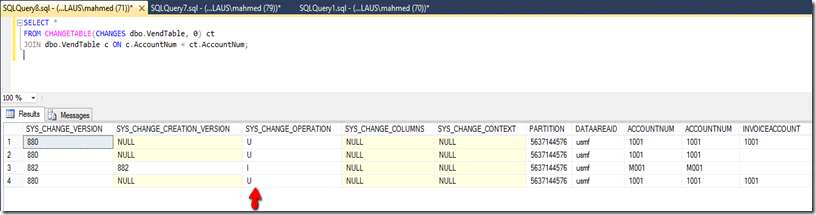 ChangesInSQL