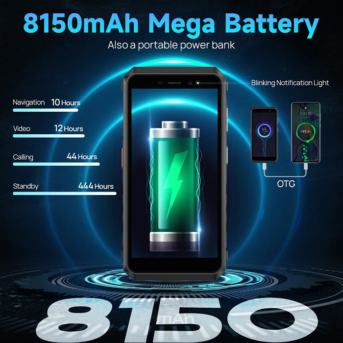 Mega 8,150 mAh Battery Life