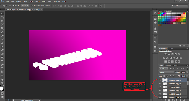 Cara membuat Tulisan 3D (3 Dimensi) dengan Photoshop CS6