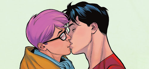 Jon Kent and Jay Nakamura, JonJay kiss in Adventures of Superman Jon Kent #2