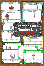 3rd grade fractions on a number line task cards 2nd grade