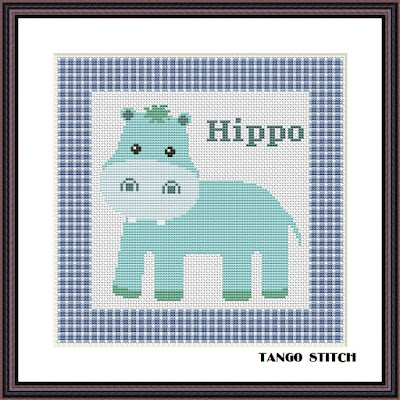 Cute animals cross stitch Set of 6 patterns Nursery embroidery - Tango Stitch