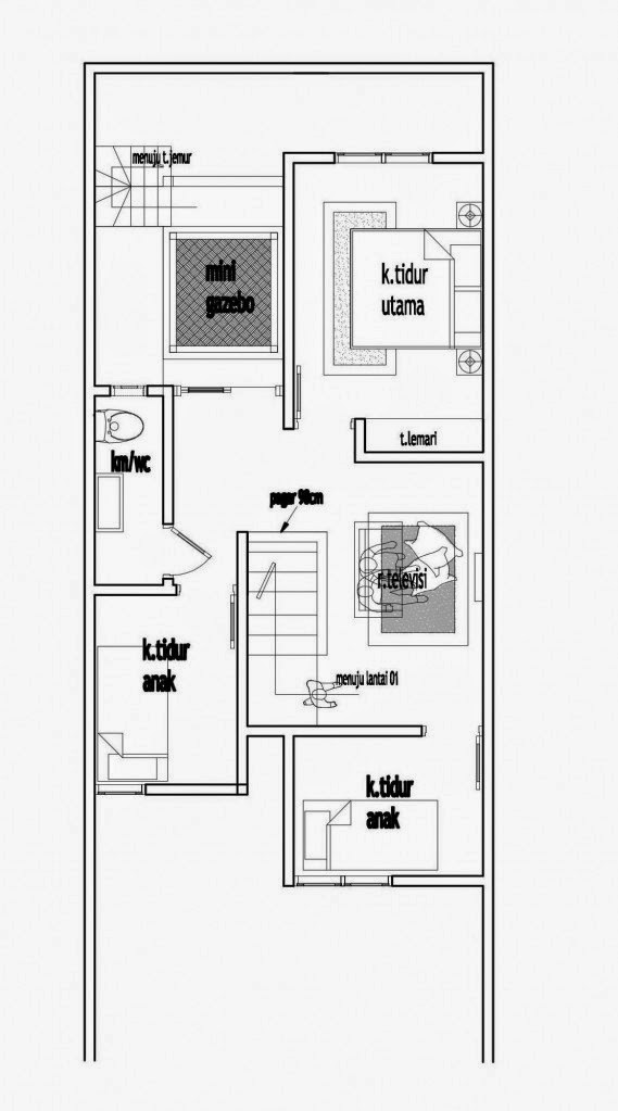 Desain Rumah  Minimalis  1  Lantai  Ukuran  6X15 Gambar  Foto  