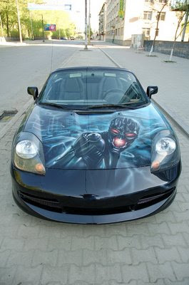 Terminator Airbrush Designs on Sport Car