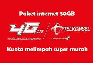 cara daftar Paket Internet Telkomsel 30GB Rp 30000 Terbaru