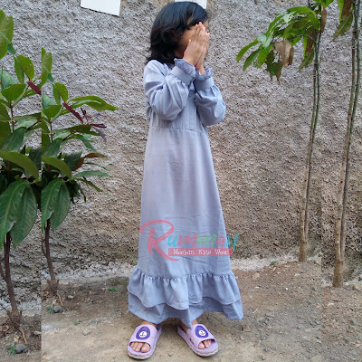 Baju Gamis Anak RUMMAN Abu Muda