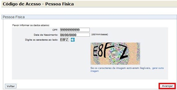 Gerar código de acesso