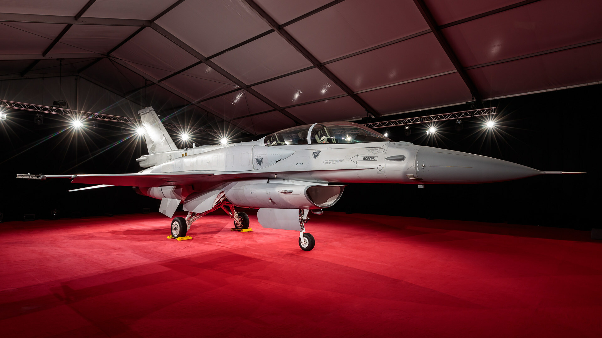 The first Royal Bahraini Air Force F-16 Block 70 was celebrated at Lockheed Martin