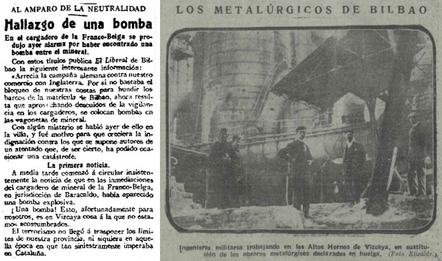 Imágenes de los diarios de 1917 con noticias de Barakaldo