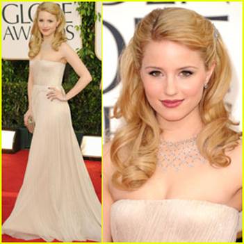 dianna agron hair half up. The two decided on a half-up