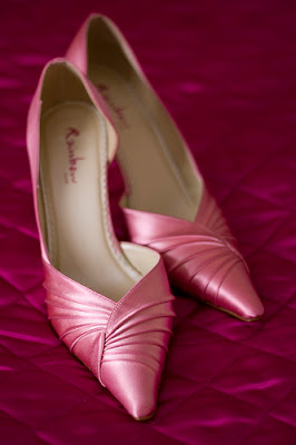 Beautiful pink wedding shoes