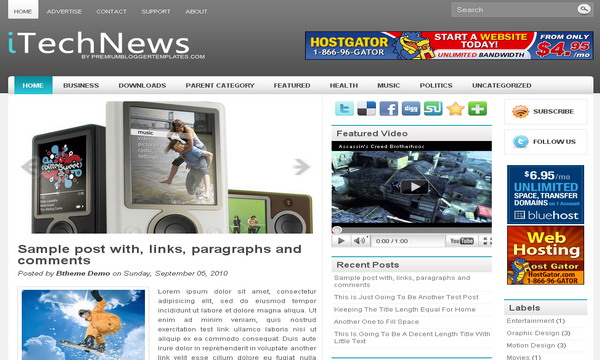 iTechNews Blogger Template