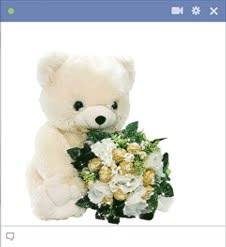 Teddy Bear Holding Flower Bouquet