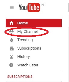 Youtube Left navigation My channel - paise kaise kamaye