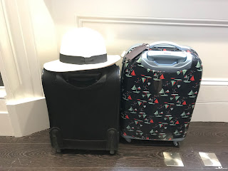 Two suitcases ready for train travel