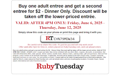 Ruby Tuesday coupon