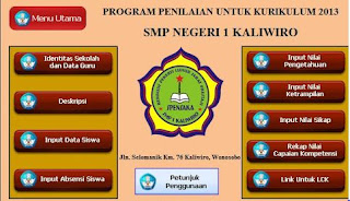 Aplikasi Raport Kurikulum 2013 Untuk Jenjang SMP 