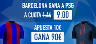 Supercuota 9 sportium Barcelona vs PSG + 200 euros liga 8 marzo JRVM