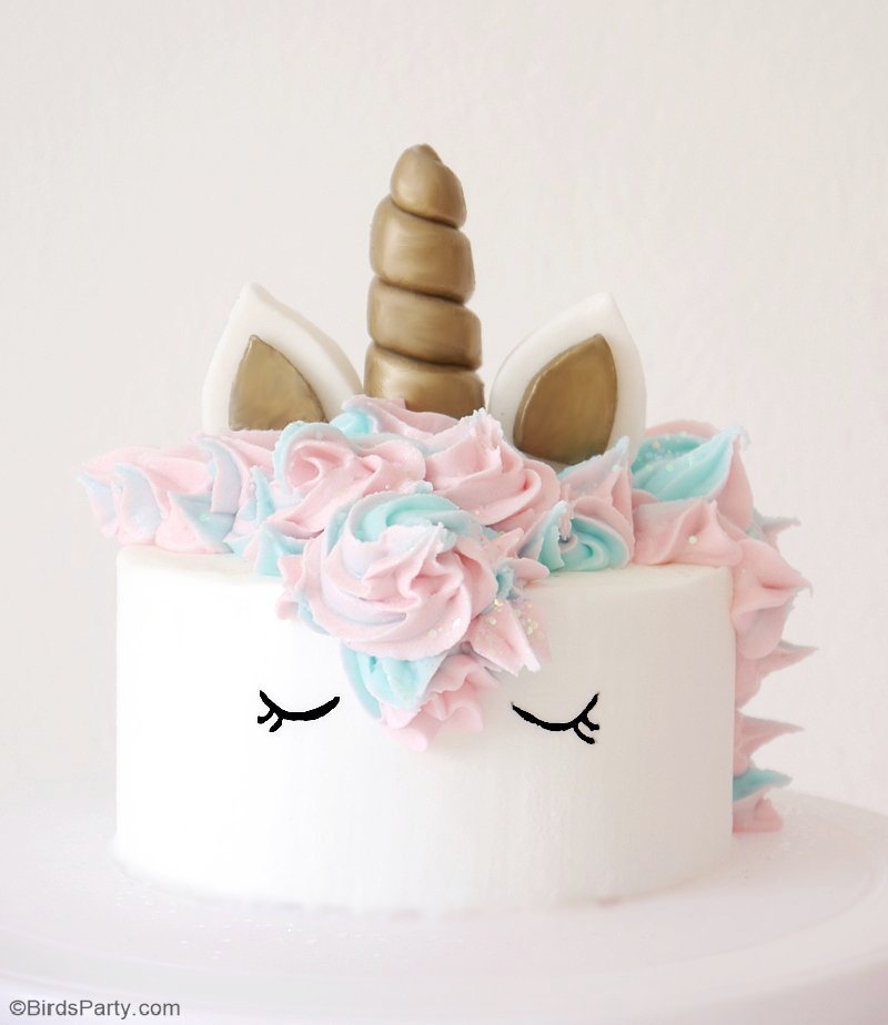 DIY Gâteau d'Anniversaire Licorne  - apprendre à faire ce gâteaux magnifique pour un goûter d'anniversaire fille! C'est super facile et ludique! by BirdsParty.fr @BirdsParty