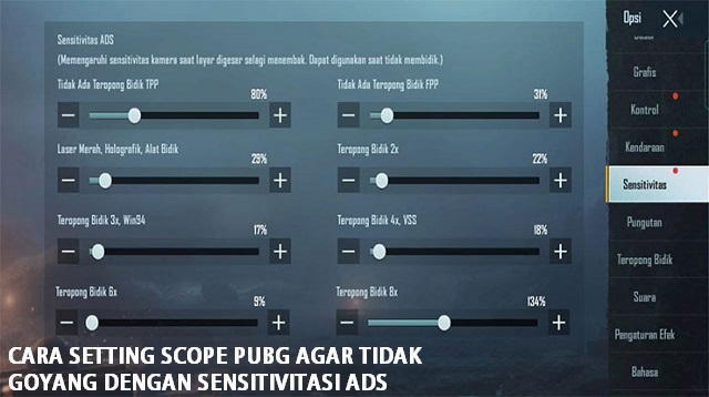 Cara Setting Scope PUBG Agar Tidak Goyang