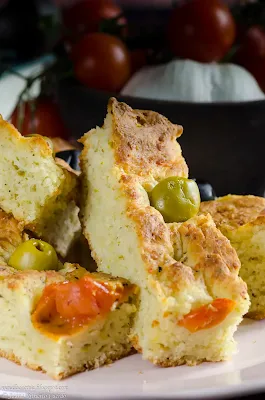 Focaccia de aceitunas. Receta con Thermomix