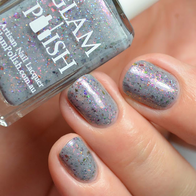 grey crelly shimmer nail polish