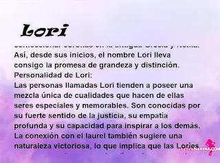 ▷ Significado del nombre Lori