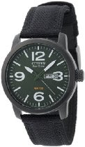 Citizen Men's BM8475-00X Eco-Drive Military Black Plated Steel Canvas Strap Watch